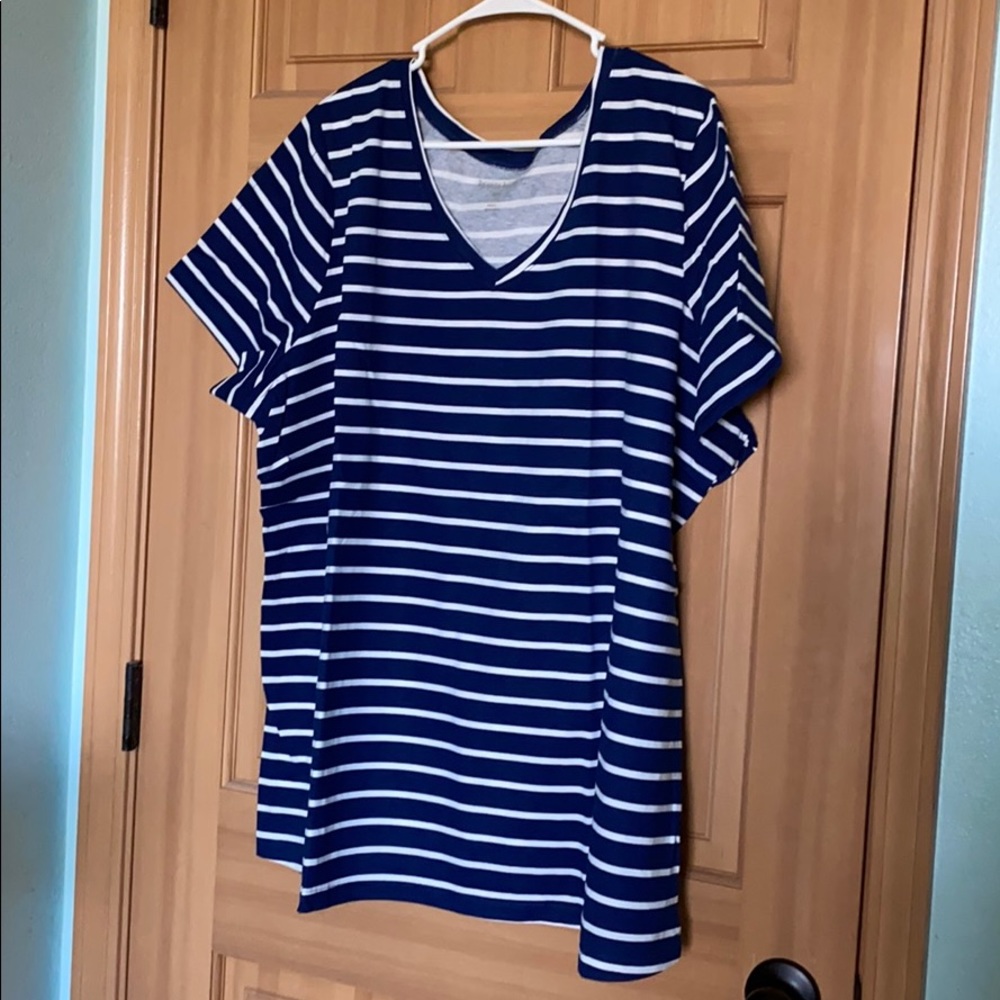 COPY - Blue Striped V-Neck T-Shirt